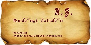Murányi Zoltán névjegykártya